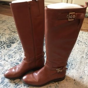 Brown leather boots